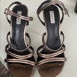 Bronze high heel sandals